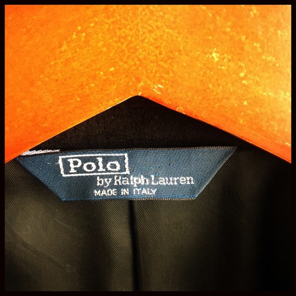 Ralph Lauren Black Cashmere Polo Blue Label Jacket Size 44L - Italy